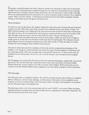 Myst proposal document page 2